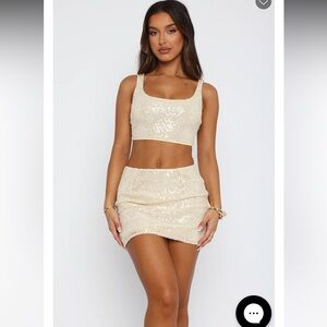 White Fox Boutique Double Digits Sequin Set